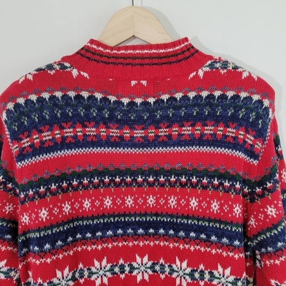 VTG Heirloom Collectibles Red/White/Navy Full Zip Holidays Christmas Sweater M - Picture 7 of 12